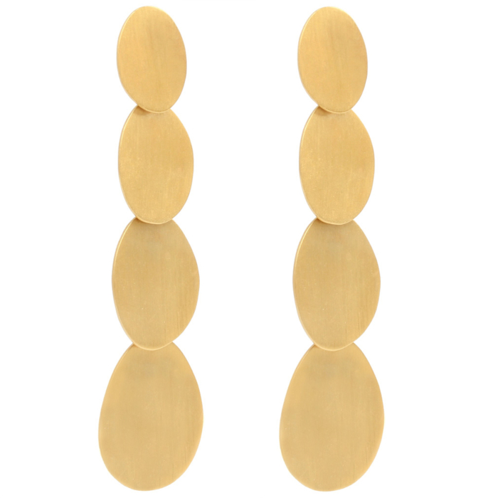 Boucles d'oreilles pendantes ovales Elsa Madjar or 24k Boucles d'oreilles pendantes ovales Elsa Madjar or 24k